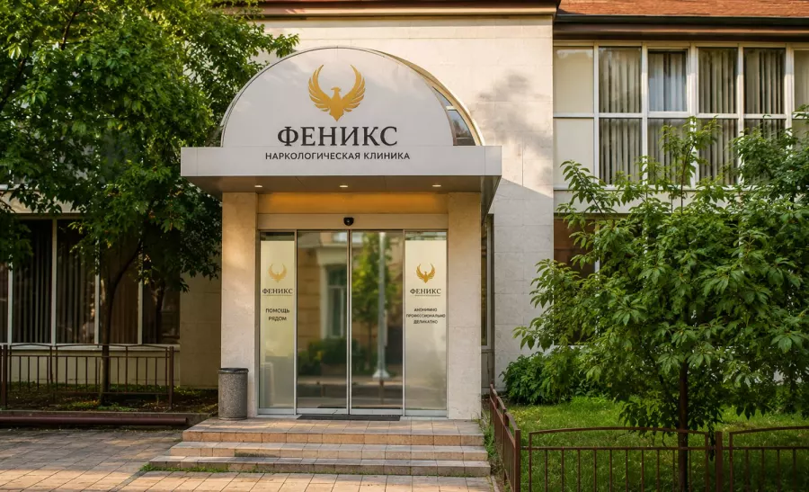 Вход в наркологическую клинику «Феникс» в Красном Холме